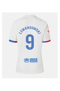 Barcelona Robert Lewandowski #9 Fotballdrakt Borte Klær Dame 2023-24 Korte ermer